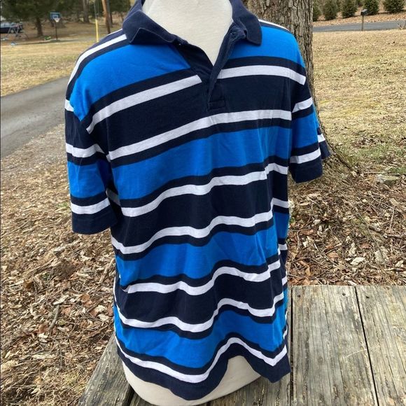 OP STRIPED POLO SHIRT MENS LARGE SOFT - Picture 1 of 5
